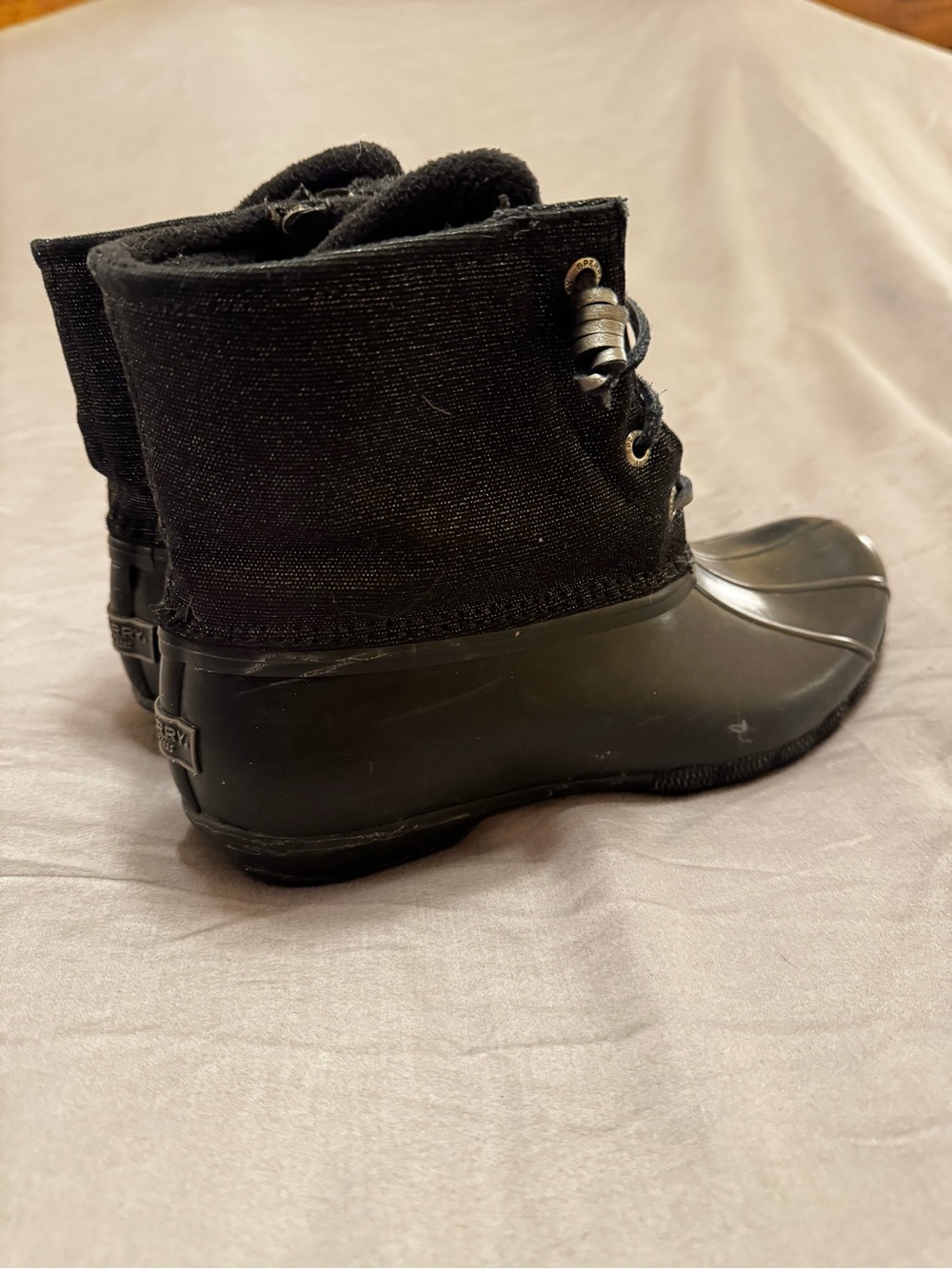 Sperry Black Duck Boots Ankle Booties - Picture 3 of 7